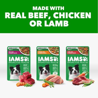 Show full view: Iams Proactive Health Adult Variety Pack Wet Dog Food, 3.5-oz pouch, case of 18 slide 4 of 10