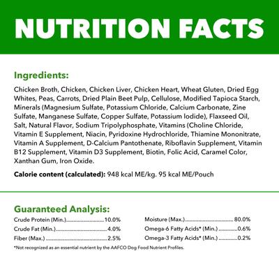 Show full view: Iams Proactive Health Adult Chicken, Peas & Carrots Recipe Wet Dog Food, 3.5-oz pouch, case of 16 slide 7 of 10