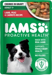 Iams Proactive Health Adult Lamb, Peas & Carrots Recipe Wet Dog Food, 3.5-oz pouch, case of 16
