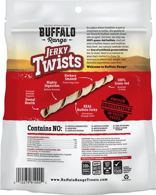 Show full view: Buffalo Range All Natural Grain-Free Jerky Twist Rawhide Dog Treats, 40 count slide 3 of 9