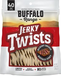 Buffalo Range All Natural Grain-Free Jerky Twist Rawhide Dog Treats, 40 count slide 1 of 7