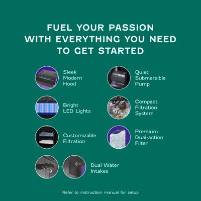 Show full view: Coralife Silicone SMART BioCube Jr. Aquarium Starter Kit, 14-gal slide 4 of 12