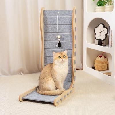 Show full view: Happy & Polly L-Shape 26.8-in Modern Felt Cat Scratcher, Grey slide 2 of 11