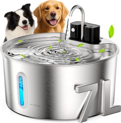 Casfuy PWL-009 Wireless Smart 3 Water Modes Stainless Steel Dog Water Fountain, 237-oz