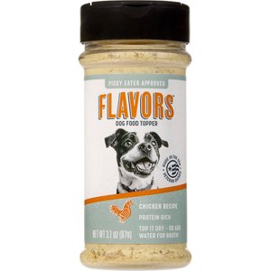 FLAVORS Chicken Recipe Freeze-Dried Grain-Free Dog Food Topper, 3.1-oz bottle