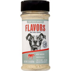 FLAVORS Beef Recipe Freeze-Dried Grain-Free Dog Food Topper, 3.1-oz bottle