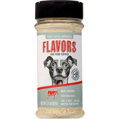FLAVORS Dog Food Topper FLAVORS Dog Food Topper Beef Recipe Freeze-Dried Grain-Free Dog Food Topper, 3.1-oz bottle