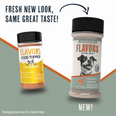 Show full view: FLAVORS Chicken Recipe Freeze-Dried Grain-Free Dog Food Topper, 3.1-oz bottle slide 3 of 11