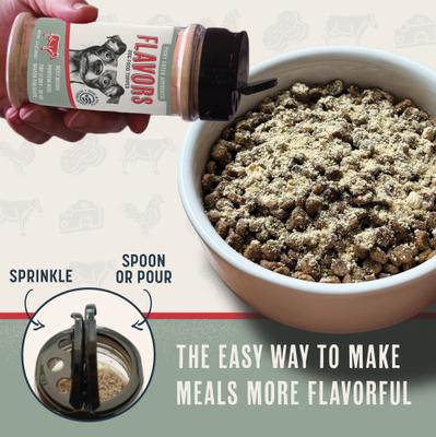 Show full view: FLAVORS Beef Recipe Freeze-Dried Grain-Free Dog Food Topper, 3.1-oz bottle slide 10 of 11