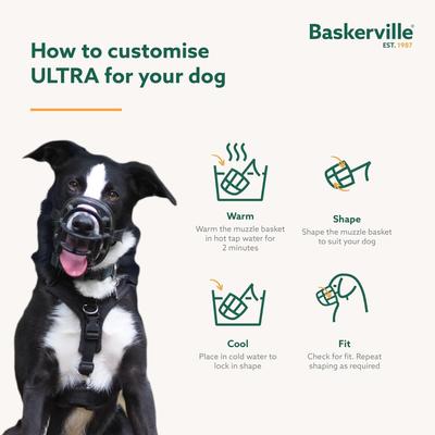 Show full view: Baskerville Ultra Dog Adjustable Basket Muzzle, Black, Size 2 slide 7 of 12
