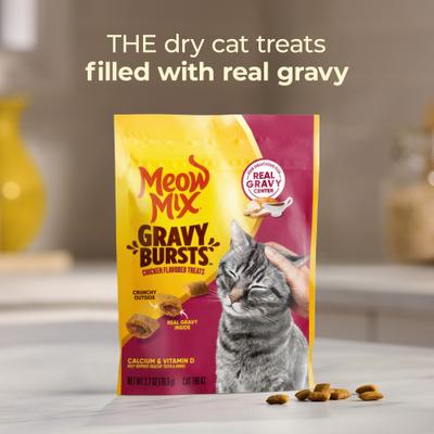Show full view: Meow Mix Gravy Bursts Chicken Flavored Cat Treats, 2.7-oz bag slide 5 of 8