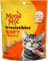 Meow Mix Irresistibles White Meat Chicken Soft & Chewy Cat Treats, 3-oz bag
