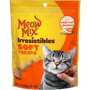 Meow Mix Irresistibles White Meat Chicken Soft & Chewy Cat Treats, 3-oz bag