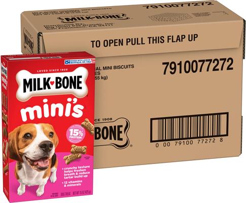 Show full view: Milk-Bone Mini's Original Dog Biscuits Treats, 15-oz bag, case of 6 slide 4 of 12