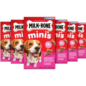 Milk-Bone Mini's Original Dog Biscuits Treats, 15-oz bag, case of 6