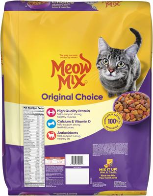 Show full view: Meow Mix Original Choice Dry Food, 16-lb bag + Temptations Classic Tasty Chicken Flavor Cat Treats slide 3 of 10