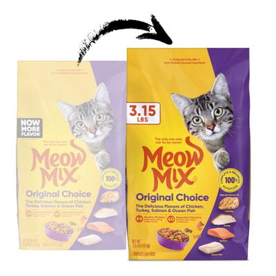 Show full view: Meow Mix Original Choice Dry Cat Food, 3.15-lb bag slide 3 of 11