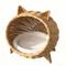 Show in main carousel: NonoPets Handwoven Cozy Dome House Rattan with Ears Cat Bed with Soft Cushion slide 4 of 6