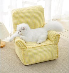 NonoPets Gingham Soft Washable Sofa Chair Bed for Small Dogs & Cats, Pink slide 2 of 5