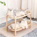 NonoPets Double Layer Wooden Frame Elevated Lounge Cat Hammock Bed