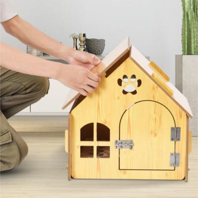 Show full view: NonoPets Deluxe All-Season Wooden Villa House for Small Dogs & Cats, Medium slide 4 of 7