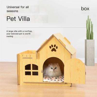 Show full view: NonoPets Deluxe All-Season Wooden Villa House for Small Dogs & Cats, Medium slide 3 of 7