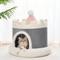 Show in main carousel: NonoPets Castle-Shaped Plush House Soft Fortress Bed for Small Dogs & Cats, Grey, Medium slide 1 of 5