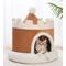Show in main carousel: NonoPets Castle-Shaped Plush House Soft Fortress Bed for Small Dogs & Cats, Brown, Large slide 1 of 4