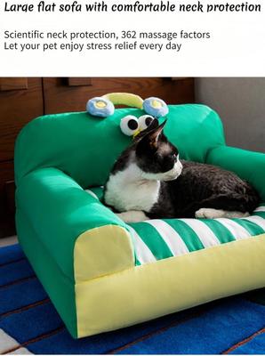 Show full view: NonoPets Frog Cartoon Soft Cotton Lounge Sofa Bed for Small Dogs & Cats, Medium slide 5 of 9