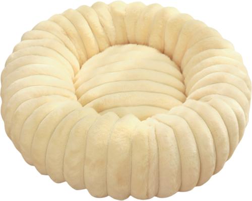 Show full view: NonoPets Round Faux Fur Corduroy Fleece & Anti Slip Bottom Donut Dog & Cat Bed with Washable Removable Cover, Beige, 24-in slide 2 of 6