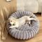 Show in main carousel: NonoPets Round Faux Fur Corduroy Fleece & Anti Slip Bottom Donut Dog & Cat Bed with Washable Removable Cover, Grey, 24-in slide 2 of 6