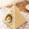 Show in main carousel: NonoPets Plaid Pyramid House Warm Plush Enclosed Cat Bed with Cozy Cushion, Large slide 3 of 4