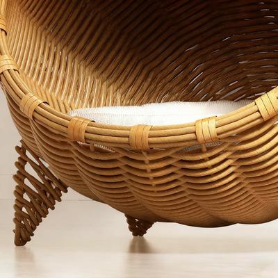 Show full view: NonoPets Handwoven Cozy Dome House Rattan with Ears Cat Bed with Soft Cushion slide 6 of 6