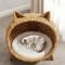 Show in main carousel: NonoPets Handwoven Cozy Dome House Rattan with Ears Cat Bed with Soft Cushion slide 1 of 6