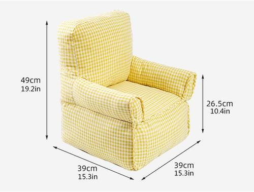 Show full view: NonoPets Gingham Soft Washable Sofa Chair Bed for Small Dogs & Cats, Yellow slide 2 of 5