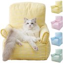 NonoPets Gingham Soft Washable Sofa Chair Bed for Small Dogs & Cats, Yellow