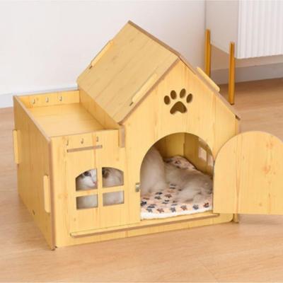 Show full view: NonoPets Deluxe All-Season Wooden Villa House for Small Dogs & Cats, Medium slide 7 of 7