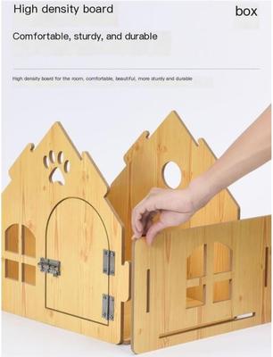 Show full view: NonoPets Deluxe All-Season Wooden Villa House for Small Dogs & Cats, Medium slide 6 of 7