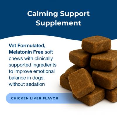 Show full view: PetAg Dyne Chicken Liver Flavored Soft Chew Calming Supplement for Dogs, 60 count slide 3 of 7