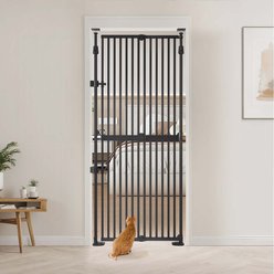 Unipaws Extra Tall Metal Cat Gate, Black