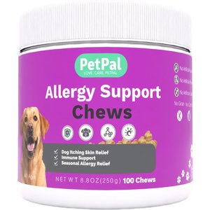PetPal Itch, Skin & Seasonal Support Allergy Relief Chicken Flavored Soft Chews for Dogs, 100 chews