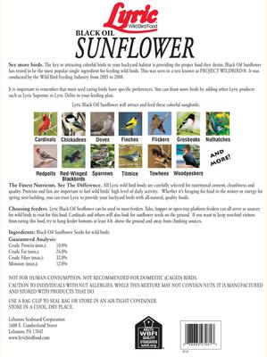 Show full view: Lyric Black Oil Sunflower Wild Bird Food, 25-lb bag slide 2 of 9