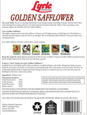 Show full view: Lyric Golden Safflower Seed Wild Bird Food, 12-lb bag slide 2 of 10