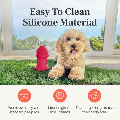 Show full view: Bark Potty Soft Silicone Fire Hydrant Potty Training for Small Dogs, 4 x 7-in, Red slide 3 of 11