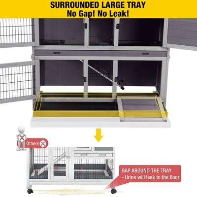 Show full view: Aivituvin AIR06-A Small Pet Indoor/Outdoor Hutch, Gray, Two Story slide 6 of 8