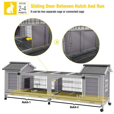 Show full view: Aivituvin-AIR68 Wooden Indoor Rabbit House, Large, Gray slide 5 of 8