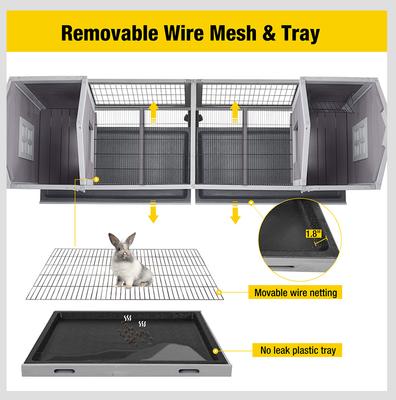 Show full view: Aivituvin-AIR68 Wooden Indoor Rabbit House, Large, Gray slide 3 of 8
