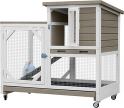 Aivituvin Indoor Rabbit Hutch with Pull-Out Tray, Large slide 2 of 6