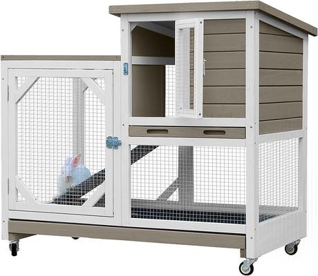 Show full view: Aivituvin Indoor Rabbit Hutch with Pull-Out Tray, Large slide 2 of 8
