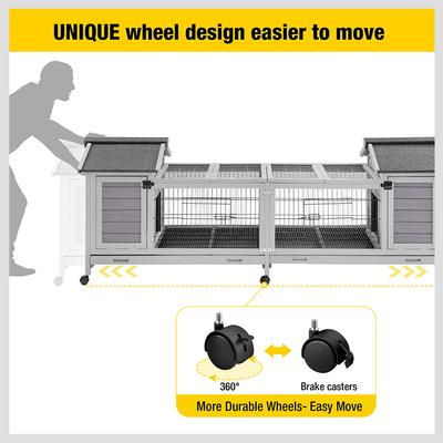 Show full view: Aivituvin-AIR68 Wooden Indoor Rabbit House, Large, Gray slide 2 of 8